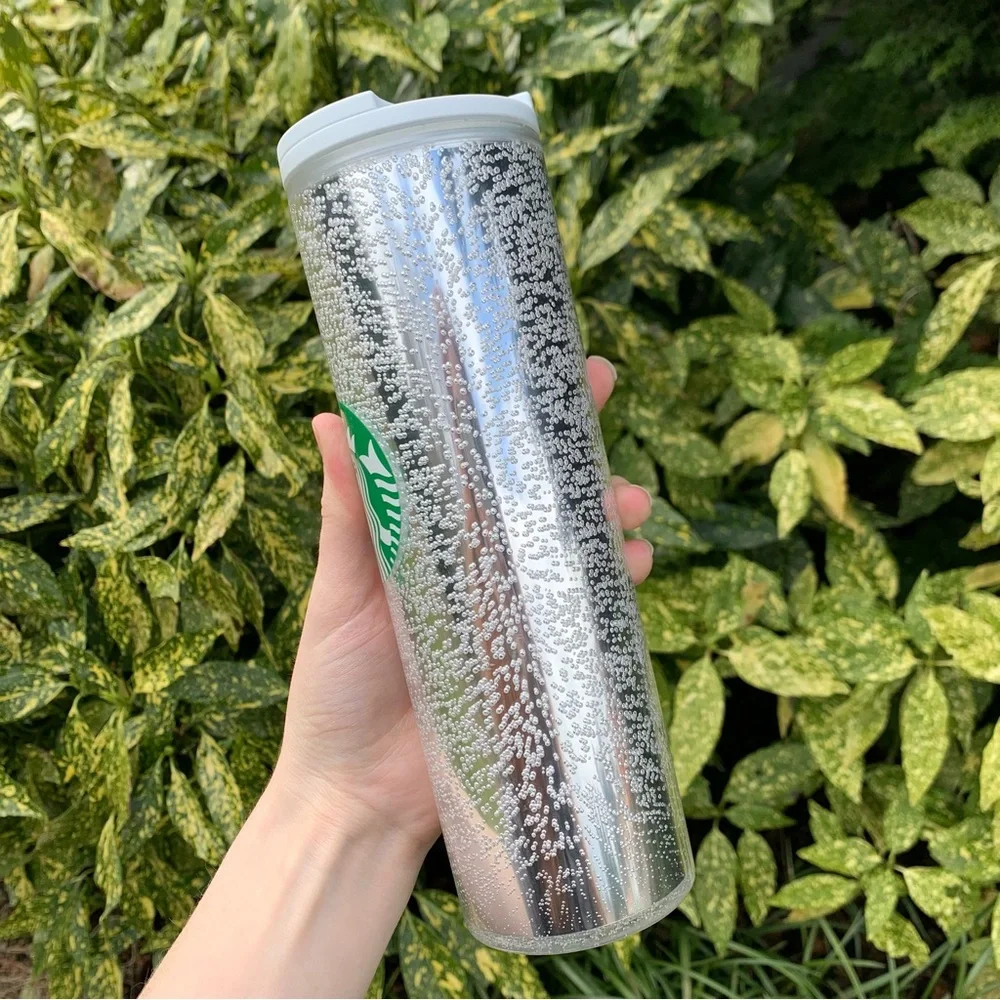 Silver Starbucks 2020 Christmas Holiday Champagne Bubble Design Hot Cup Tumbler